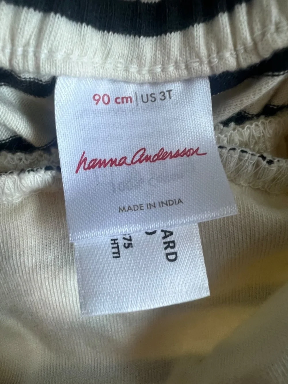 Hanna Andersson Ecru & Black Stripe Pocket Dress 3T NWOT 100% Cotton